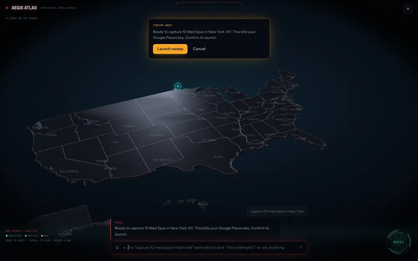 AegisLeadOS mapping and scoring local businesses