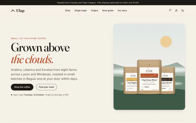 Ulap Coffee Roasters WooCommerce store
